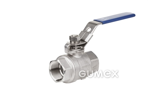 Guľový ventil s páčkou, DN8, vnútorný závit G 1/4", 69bar, tesnenie PTFE, -20°C/+180°C, nerezová oceľ